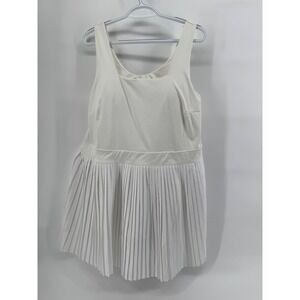 All in Motion Womens White Pleated Athletic Tennis Dress XXL Built-in Shorts New